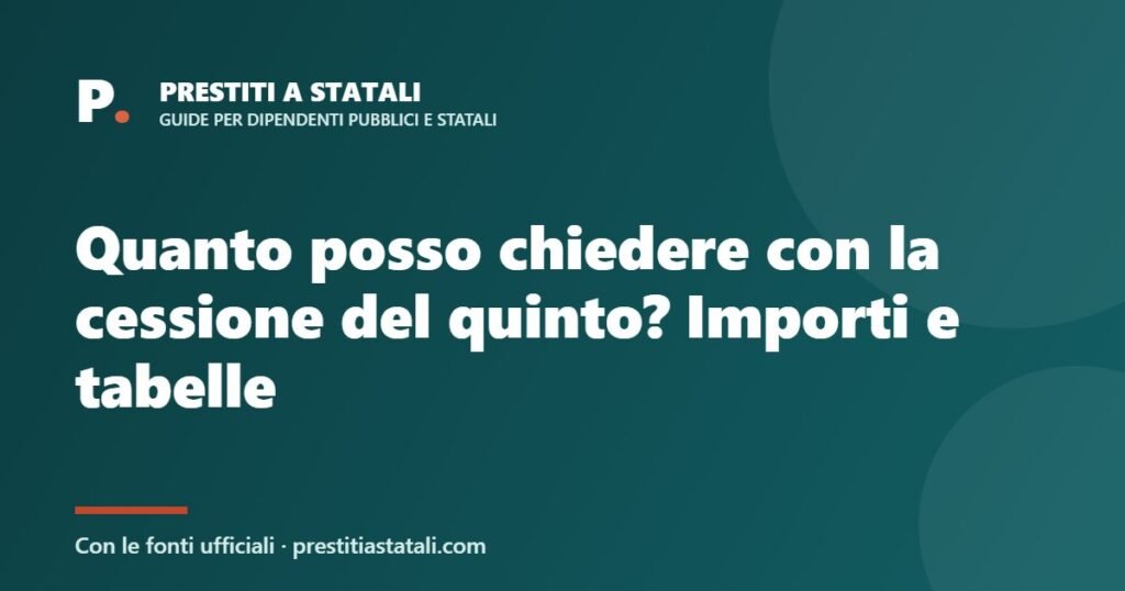Quanto posso chiedere con la cessione del quinto? Importi e tabelle