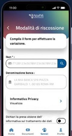Passaggio 6: Avvia la ricerca e verifica la banca, schermata del video ufficiale NoiPA