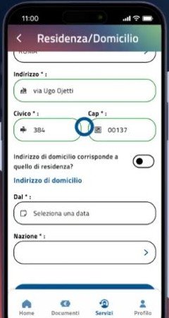 Passaggio 11: Indica se il domicilio coincide, schermata del video ufficiale NoiPA