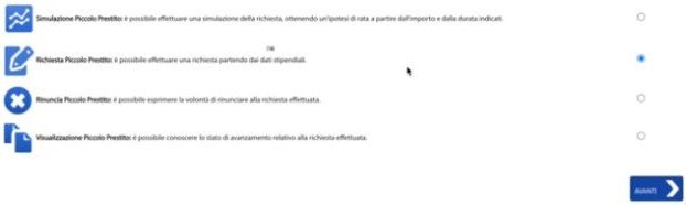 Passaggio 4: Scegli Richiesta Piccolo Prestito, schermata del tutorial di Alessio Serio – Personal Fisco